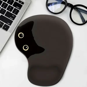53200f35-df75-4a5a-8874-485fc55ac554.webp Black Cat Ergonomic Mouse Pad with Wrist Support