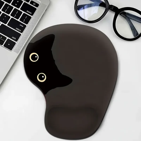 53200f35-df75-4a5a-8874-485fc55ac554.webp Black Cat Ergonomic Mouse Pad with Wrist Support